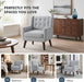 Mid Century Upholstered Linen Accent Armchair Grey