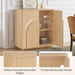 CHITA Sideboard Buffet Cabinet with Storage, Small Storage Cabinet with Doors and Shelves for Living Room Accent, Bar, Kitchen, Oak