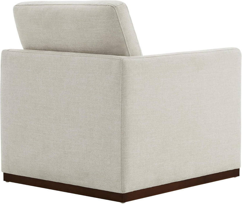 Swivel Accent Chair, FSC Certified Mid Century Modern Arm Chair for Living Room and Bedroom, Fully Assembled, Linen
