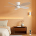 35 Inch Ceiling Fan with Lights and Remote Control, Quiet Modern Low Profile Fan Light with 6 Speeds, Dimmable LED, Reversible Blades for Bedroom Living Room Indoor/Outdoor, White