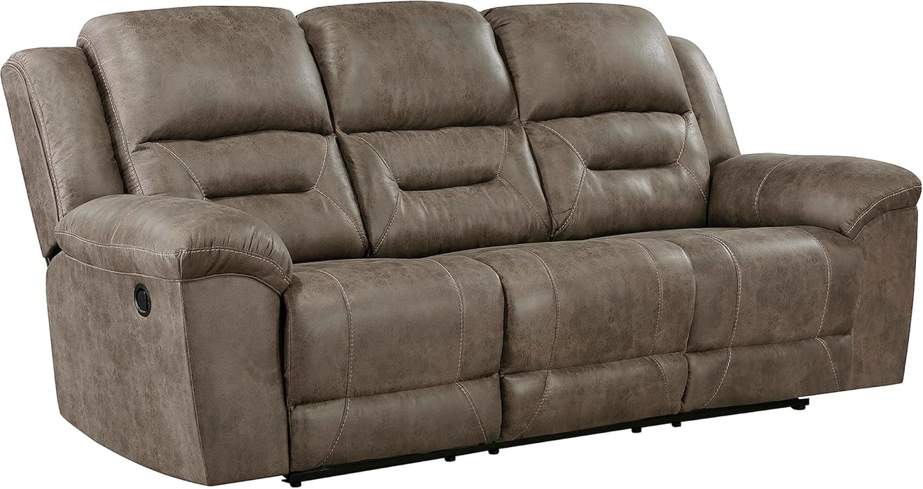 Reclining Living Room Set, Wall Hugger Manual Reclining Sofas, Couches for Living Room, Home Theater Seating, Includes Dual Reclining Sofa and Loveseat, 2-Piece Set, Brown​