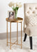Celia round Metal Foldable Accent Table with Tray Top, Gold