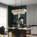 Black Crystal Chandelier Rectangular 33.5 Inch Dining