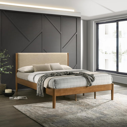 Vichy Rubberwood Platform Bed in Light Walnut, King