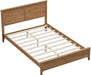Modern Solid Wood Full Size Platform Bed with Headboard,No Box Spring Needed,Easy Assembly,Natural