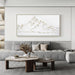 White and Gold Framed Paintings Textured Wall Art - 3D Mountain 100% Hand Painted Canvas Home Decor 48X24 Large Horizontal Contemporary Artwork Decoration for Living Room Bedroom