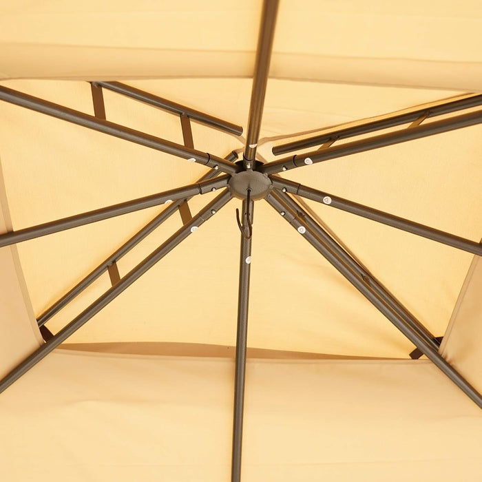 10' X 12' Outdoor Gazebo with Netting, Patio Gazebo Canopy with 2-Tier Soft Top Roof and Steel Frame for Lawn, Garden, Backyard and Deck