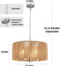 Rattan Chandelier Brushed Nickel Five Light Pendant