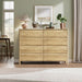 Oak 8 Drawer Dresser for Bedroom, 55" Wide Modern Wood Dresser