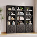 Bookshelf Bookcase with Doors, 6 Tier 71" Tall Wooden Storage Shelves Organizer, Floor Standing Display Cabinet Shelves, Home Decor Furniture for Home Office, Living Room, Bedroom, Black