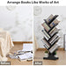 8 Tier Tree Bookshelf,8 Shelf Floor Standing Bookcase Display for Cds/Magazine/Books, Retro Bookshelf for Bedroom, Living Room, Office,Balcony,Book Organizer Storage Shelves