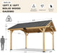 12' X15' Wood Gazebo, Spruce Solid Wood Hardtop Pavilion, Waterproof Asphalt Roof, for Patio, Lawn, Garden, Easy Installation