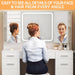 Vanity Desk with Mirror and Lights, Vanity Tables with 9 Drawers, Makeup Vanity with Tri-Folding 3 Colors Lighting Mirror and Cushioned Stool, Big Vanities Perfect for Bedroom, White