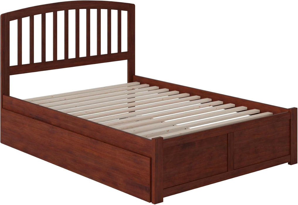 , Richmond Full Platform Bed with Footboard & Full Trundle, Walnut