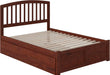 , Richmond Full Platform Bed with Footboard & Full Trundle, Walnut