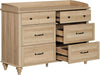 Oak Dresser Featuring Six Deep Drawers StorageUnit