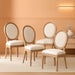 French Country Dining Chairs Set of 4, Vintage Louis Chairs with Curved Backrest and Beautifully Carved Solid Wood Frame Farmhouse Dining Chairs for Living Room, Kitchen, Restaurant