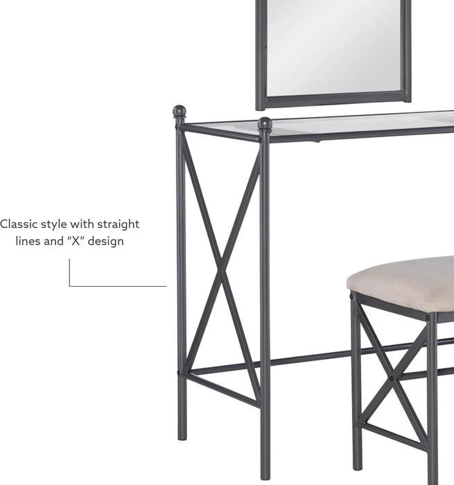 - 57752MTL-01-KD-U Mission Hills Vanity Set, 31" X 32" X 18", Metal