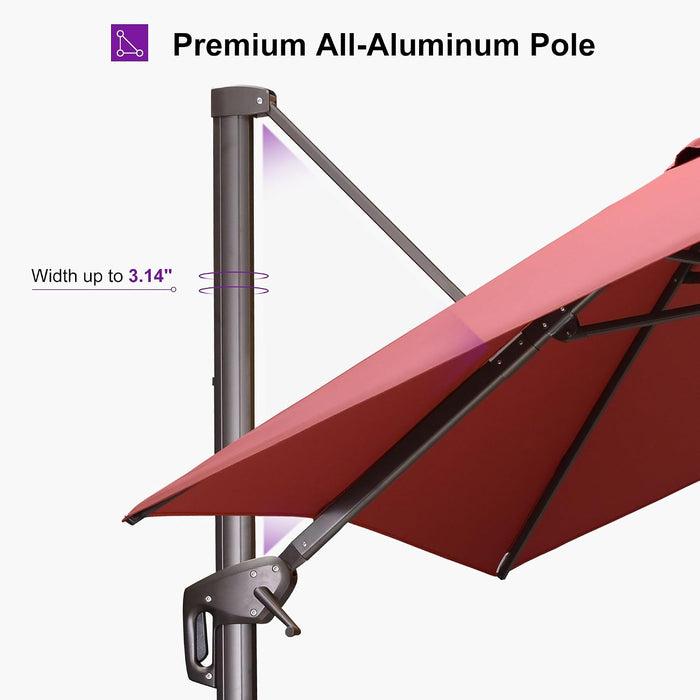 Patio Umbrella 9' X 9' Wind-Resistant Bronze, Brick Red