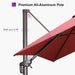 Patio Umbrella 9' X 9' Wind-Resistant Bronze, Brick Red