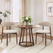 Wooden Dining Chairs Set of 6, Modern Upholstered Fabric Dining Room Chair, Farmhouse Kitchen Side Chairs with Foot Pegs, Beige