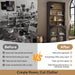72" Tall Arched Storage Cabinet with Hutch, Bookcase with Open Shelves