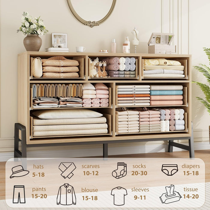 Natural Oak 52InchWide Dresser SleekContemporary Bedroom