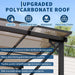 10 X 10 FT Wall Mounted Gazebo Pergola for Patio, Hardtop Gazebo with Sloped Polycarbonate Roof, Lean to Carport with 4-Pillar Aluminum Frame, Outdoor Garden Deck Shade for Decks, Backyard