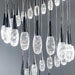 56-Lights 20 Feet Large Modern Chandelier LED Light Fixtures High Ceiling Long Light Chandelier for Entrance Foyer Dimmable Lights with Remote Living Room Ceiling Pendant Lighting Shine Silver