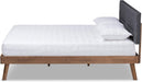 Beds (Platform), Queen, Dark Grey/Walnut