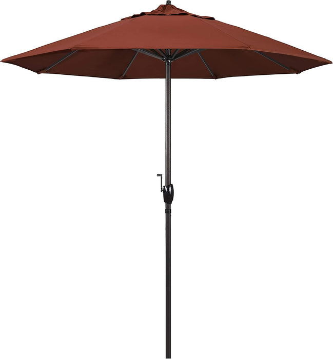 7.5' round Sunbrella Aluminum Outdoor Deck, Pool or Patio Umbrella, Crank Lift, Auto Tilt, Bronze Pole, Terracotta