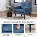 Blue Mid Century Upholstered Fabric Accent Armchair