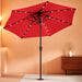 Solar Patio Umbrella with Centre Light, 7.5 Ft Red