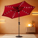 Solar Patio Umbrella with Centre Light, 7.5 Ft Red