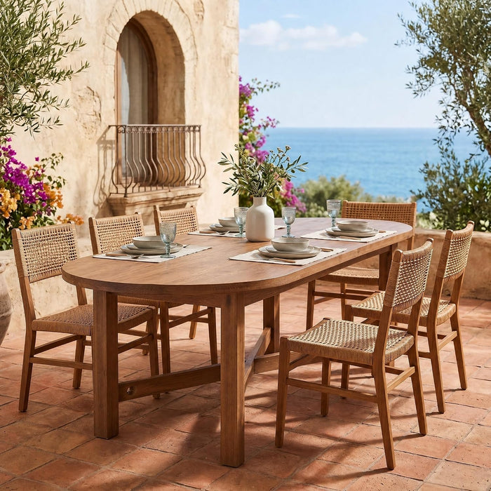 70.87-Inch Oval Dining Table for 4-6