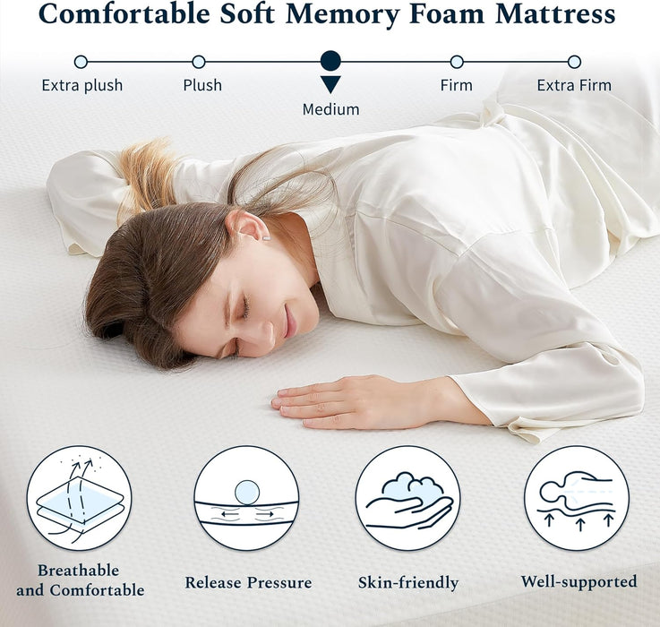 Full Mattress, 6 Inch Gel Memory Foam Mattress in a Box, Fiberglass Free Full Size Mattresses for Pressure & Pain Relief, Soft and Comfortable