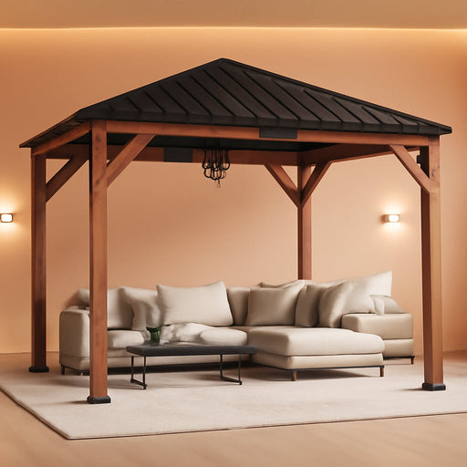 12x12 Cedar Gazebo With WeatherResistant Galvanized Roof
