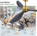 Contemporary 52 Inch Dc Motor Ceiling Fan With Remote