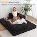 FourInOne Futon Sofa Bed Black Foldable LoungeChair