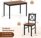 5-Piece Mid-Century Modern Dining Table Set for 4, Wooden Kitchen Table and Chairs, Compact Rubber Wood Dining Room Set for Small Spaces, Kitchen & Living Room
