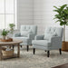 Sapphire Blue Upholstered Club Chair Lumbar Pillow