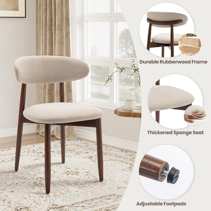 7-Piece Rectangular Dining Table Set for 6, 63" Industrial Kitchen Table with 6 Wooden Upholstered Dinner Chairs for Dining Room, Kitchen, Living Room, Brown+Beige