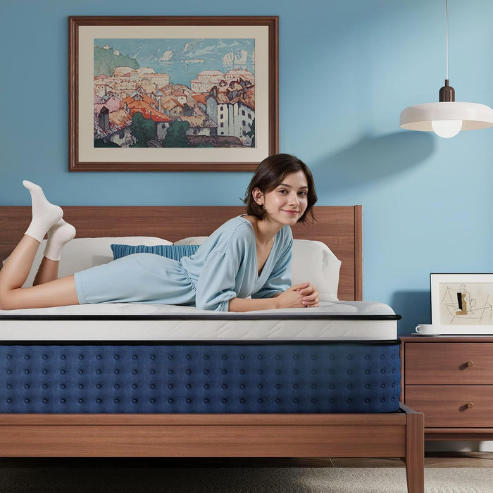 Queen Mattress, 12 Inch Hybrid Queen Size Mattress in a Box, Medium Firm, Cooling Gel Memory Foam, Individual Pocket Spring for Motion Isolation/Lumbar Support & Pressure Relief, Certipur-Us