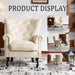 Ivory White Luxurious PU Leather Wingback Armchair