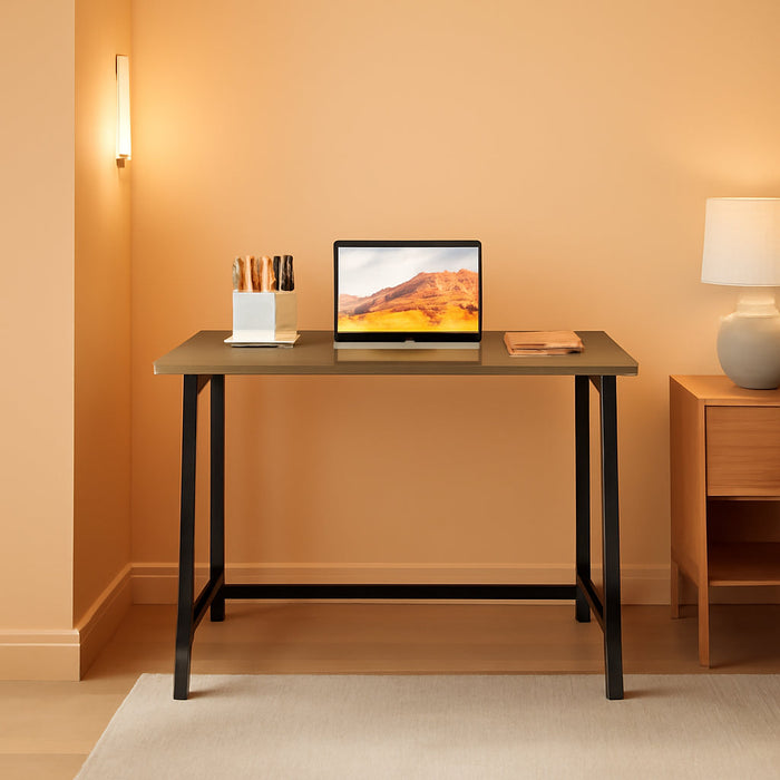 Folding Desk, Small Foldable Desk 31.5" for Small Spaces, Space Saving Computer Table Writing Workstation for Home Office, Easy Assembly, Gray-Wash