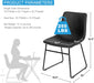 Set of 4 PU Leather Dining Chairs 18.3 Inch Wide Kitchen Dining Room Chairs Mid-Century Modern Chairs with Backrest and Metal Legs, Black