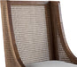 Yone Dining Chairs Set of 2, Modern Dining Chair with Fabric Upholstery, Rubberwood Frame Kitchen Chairs with Cane Webbing, Extra Seat for Dining Room, Beige + Brown