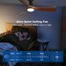 42-Inch Ceiling Fans with Lights: Walnut 3 Blade Flush Mount Low Profile Ceiling Fan for Bedroom - Dimmable Indoor Outdoor Fan with Remote Control Ultra Quiet DC Motor Timer