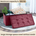 Ottoman Bench with Storage 30X15X15 Inches White Ottoman for Room Folding Leather Footrest Footstool Rectangle Collapsible Furniture with Lid for Bedroom Living Room Burgundy