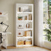 Tribesigns 5-Tier Open Bookcase, 70-Inch Tall White Bookshelf with Scalloped Edges, Modern Display Shelves Storage Organizer for Living Room, Home Office (1, White)
